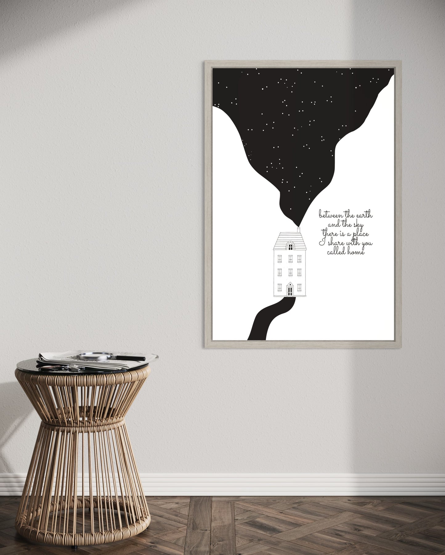 "Starry Sky" Premium Poster mit Rahmen