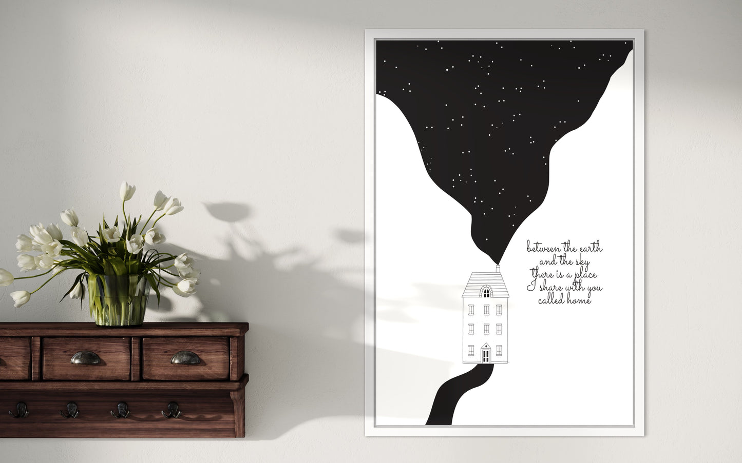 "Starry Sky" Premium Poster mit Rahmen