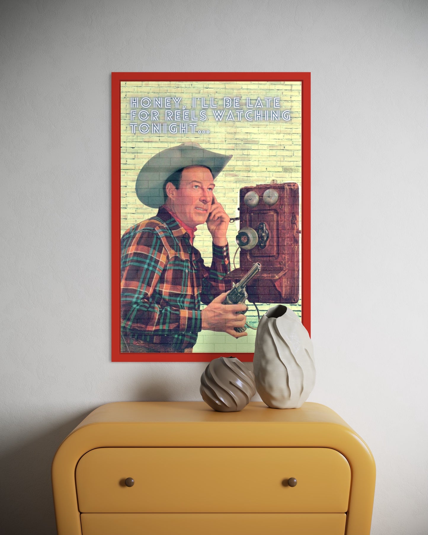 Freya Hearts Premium Poster; Wohnzimmer Poster; Moderne Wall Art; Küchen Poster; Wandkunst; Witziges Poster; Western Poster; Retro Poster; Cowboy Poster;