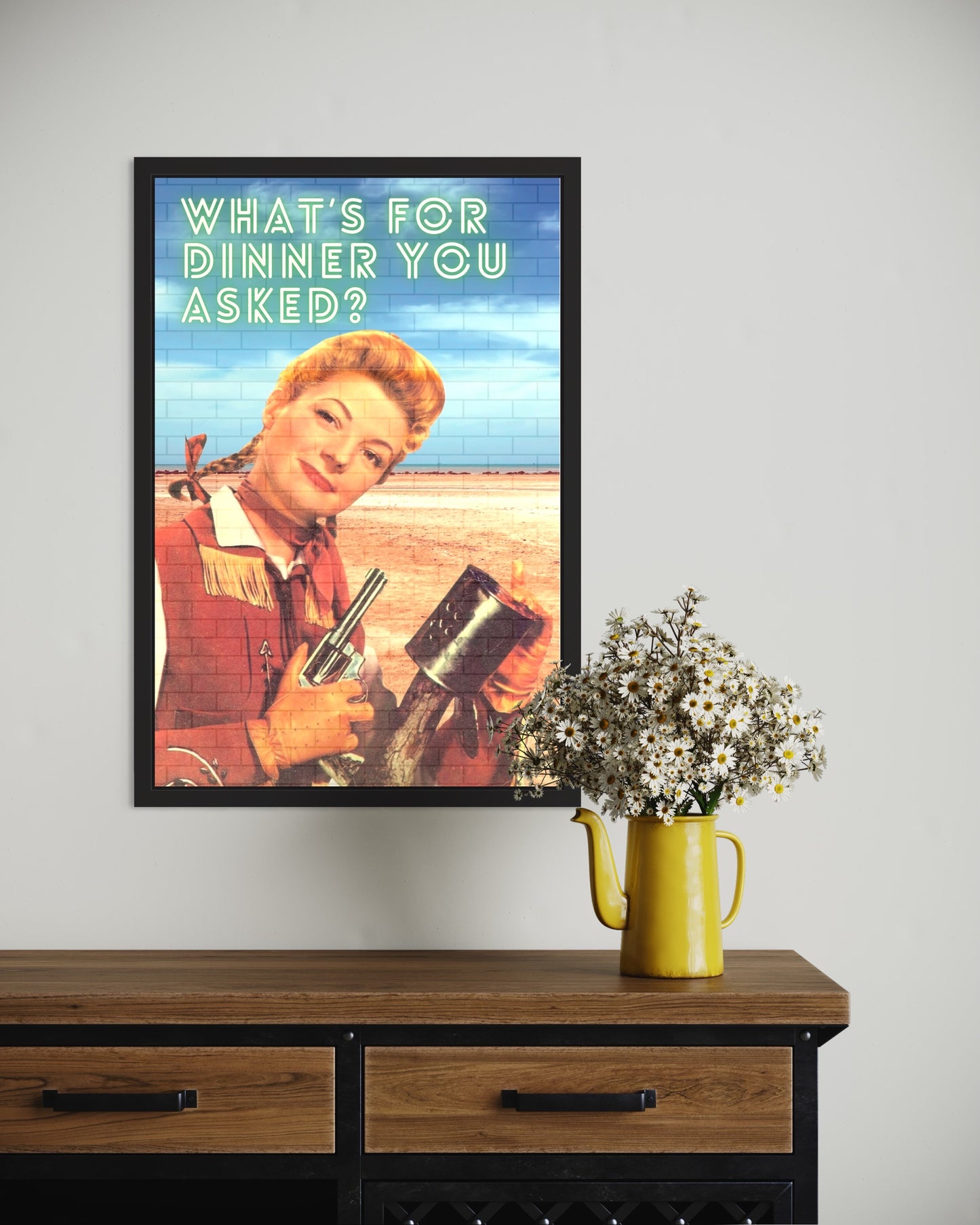 Freya Hearts Premium Poster; Wohnzimmer Poster; Moderne Wall Art; Küchen Poster; Wandkunst; Witziges Poster; Western Poster; Retro Poster; Cowboy Poster;