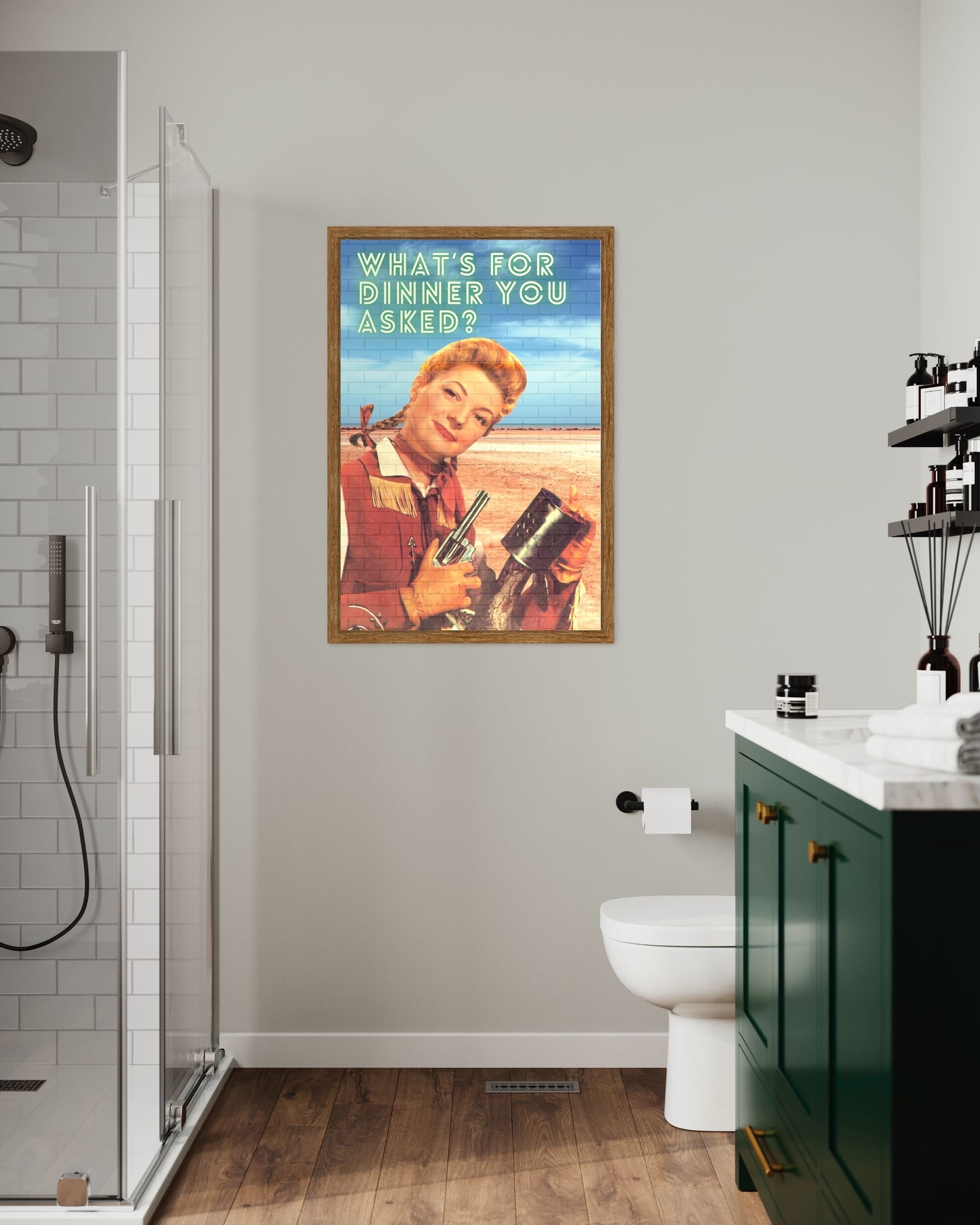 Freya Hearts Premium Poster; Wohnzimmer Poster; Moderne Wall Art; Küchen Poster; Wandkunst; Witziges Poster; Western Poster; Retro Poster; Cowboy Poster;
