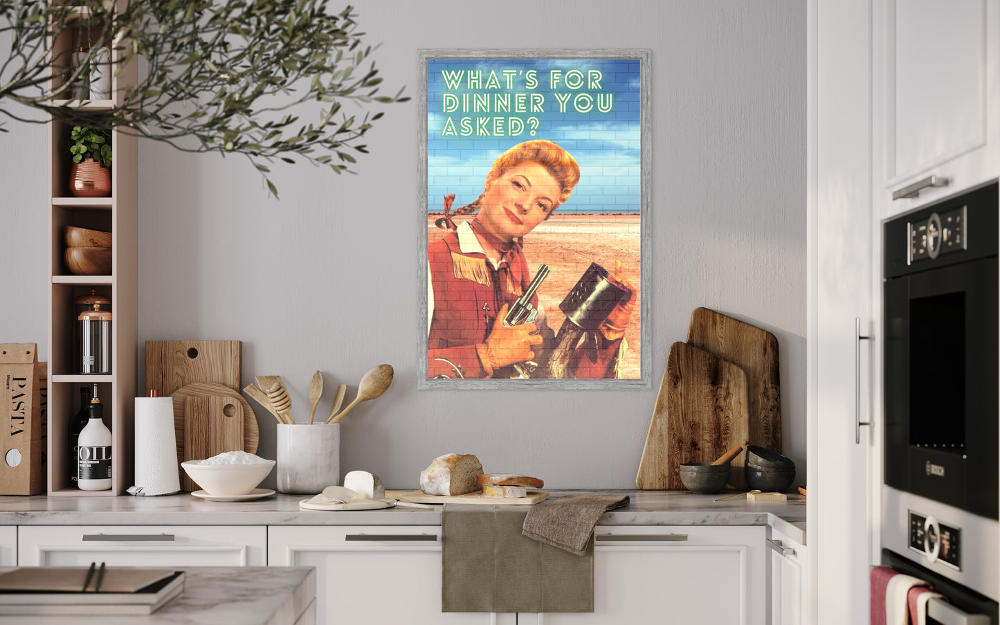 Freya Hearts Premium Poster; Wohnzimmer Poster; Moderne Wall Art; Küchen Poster; Wandkunst; Witziges Poster; Western Poster; Retro Poster; Cowboy Poster;