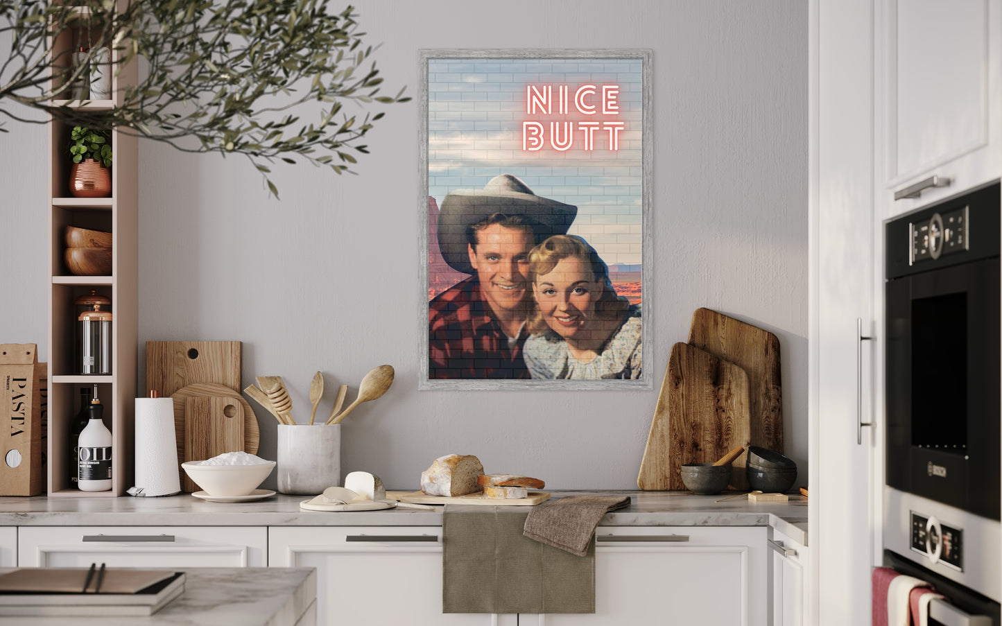 Freya Hearts Premium Poster; Wohnzimmer Poster; Moderne Wall Art; Küchen Poster; Wandkunst; Witziges Poster; Western Poster; Retro Poster; Cowboy Poster;