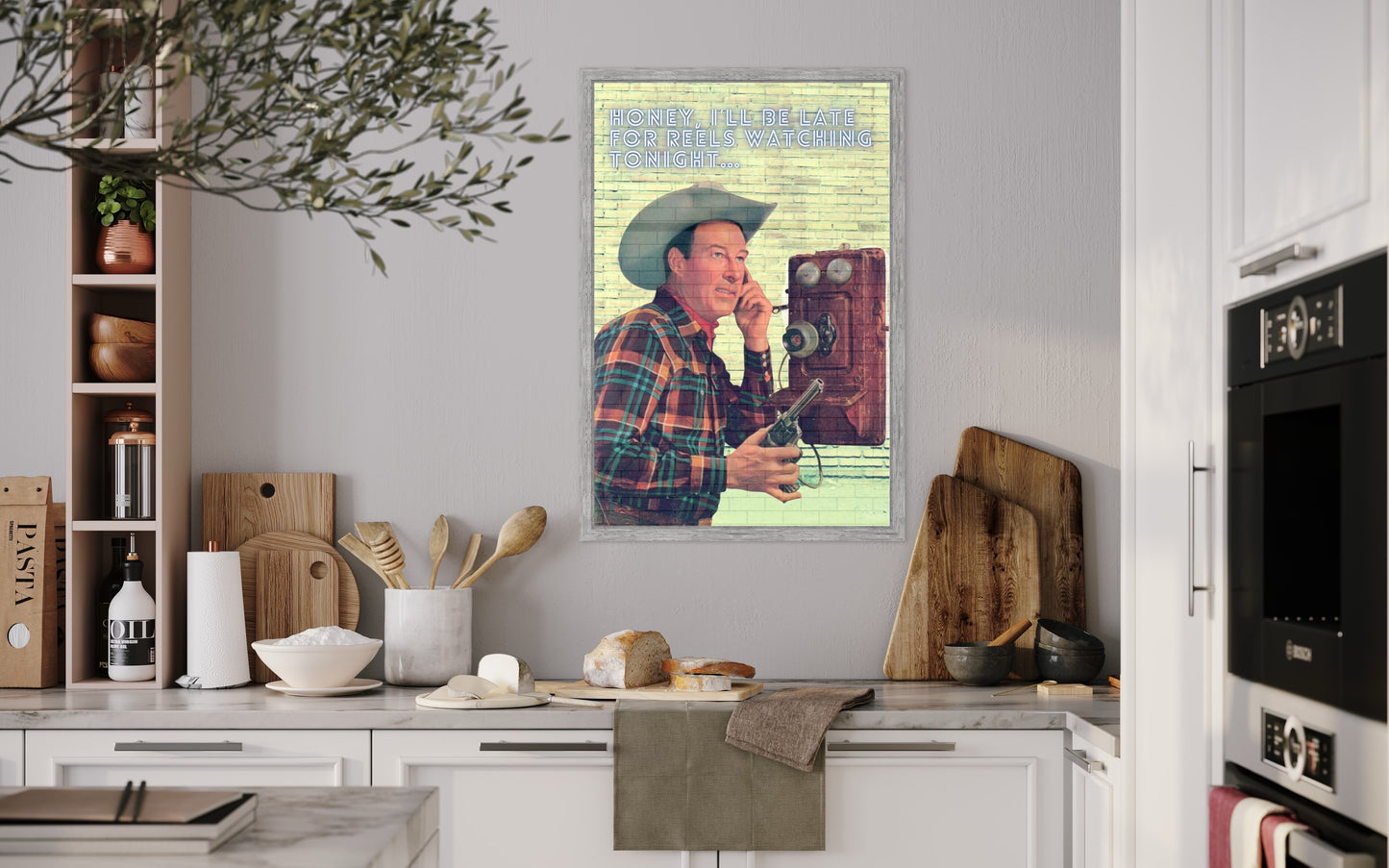 Freya Hearts Premium Poster; Wohnzimmer Poster; Moderne Wall Art; Küchen Poster; Wandkunst; Witziges Poster; Western Poster; Retro Poster; Cowboy Poster;