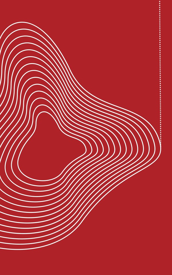 "Vibrating Line" Premium Poster im Rahmen (rot)