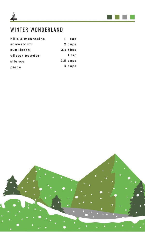 "Winter Wonderland" Poster im Rahmen (grün)