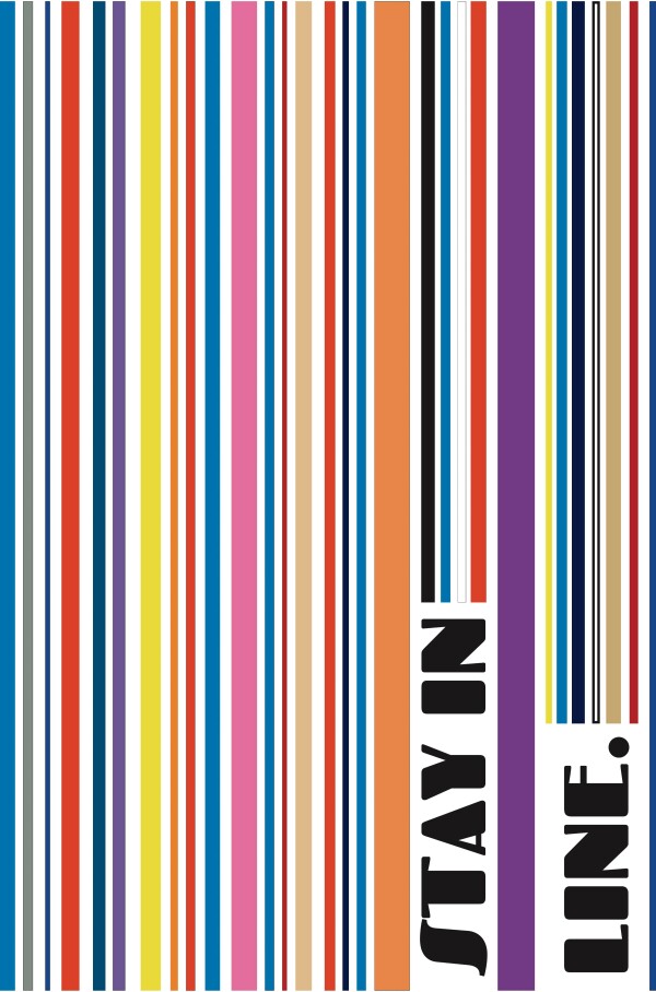 "Stay in Line" Premium Poster - (violett)