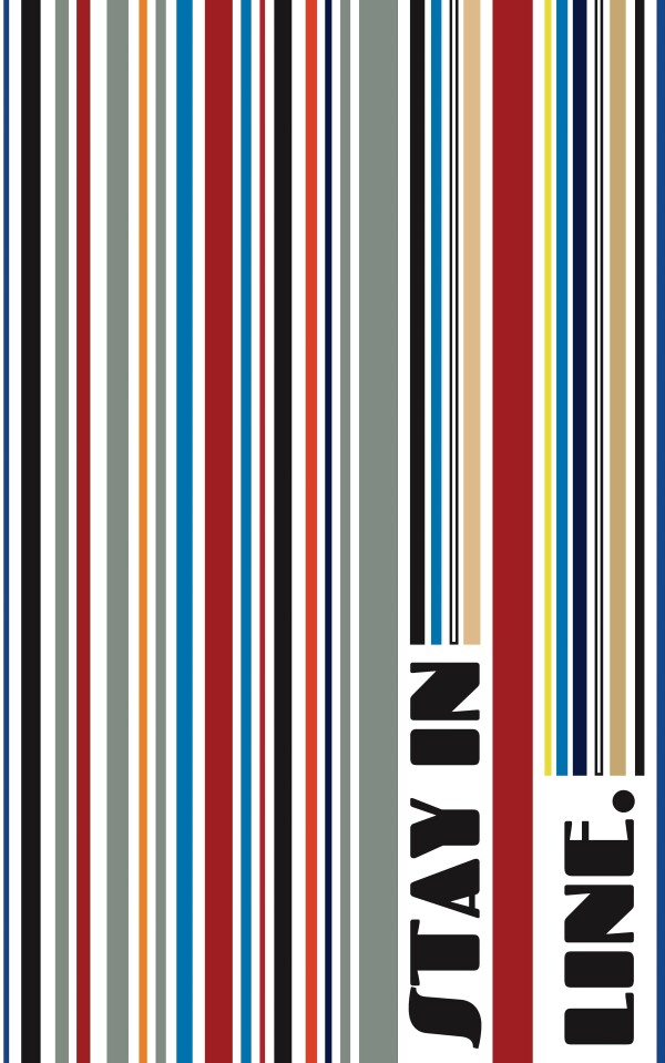 "Stay in Line" Framed Artwork - (grau)