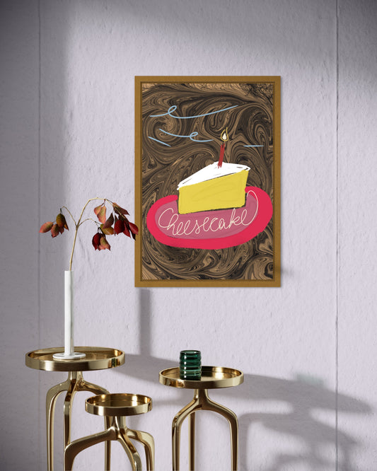 Freya Hearts Premium Poster; Wohnzimmer Poster; Tier Poster; Moderne Wall Art; Cocktail Poster; Küchen Poster; Wandkunst; Cheesecake Poster; Kuchen Poster; 