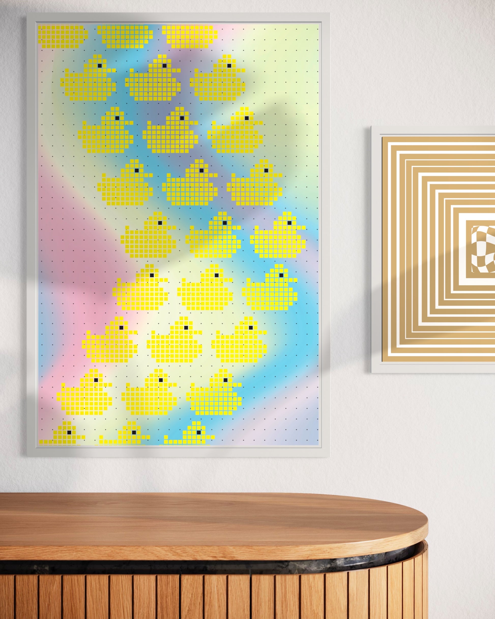 Freya Hearts Premium Poster; Wohnzimmer Poster; Skandinavisches Design; Minimalistisches Poster; Moderne Wall Art; Esszimmer Poster; Küchen Poster; Wandkunst: Entenposter; Rubberduck; Ente Poster; Badeente Poster;