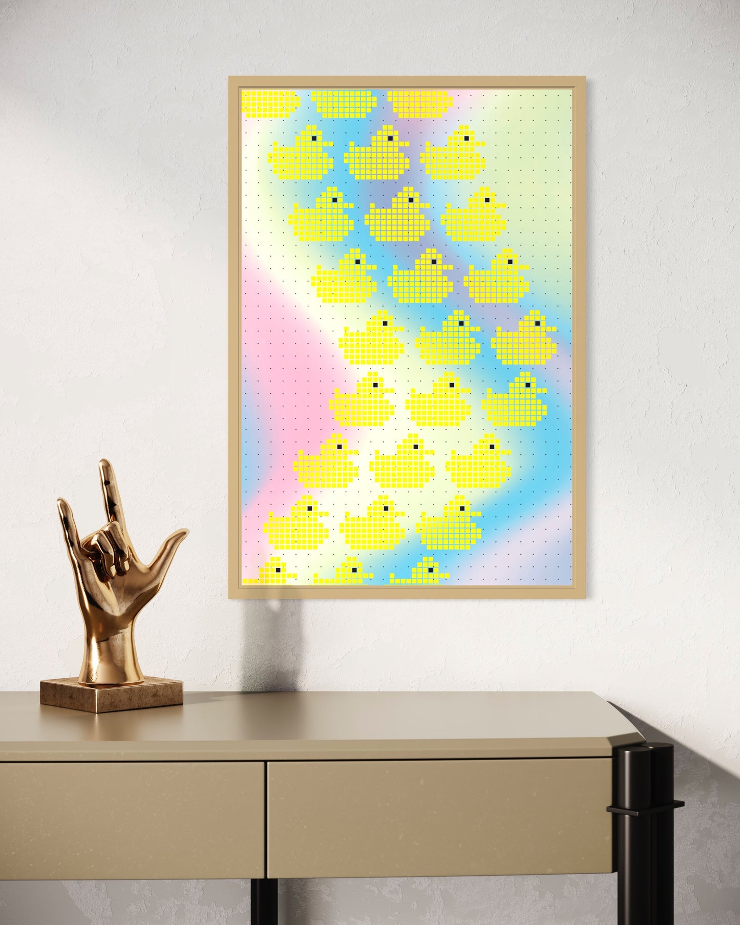 Freya Hearts Premium Poster; Wohnzimmer Poster; Skandinavisches Design; Minimalistisches Poster; Moderne Wall Art; Esszimmer Poster; Küchen Poster; Wandkunst: Entenposter; Rubberduck; Ente Poster; Badeente Poster;