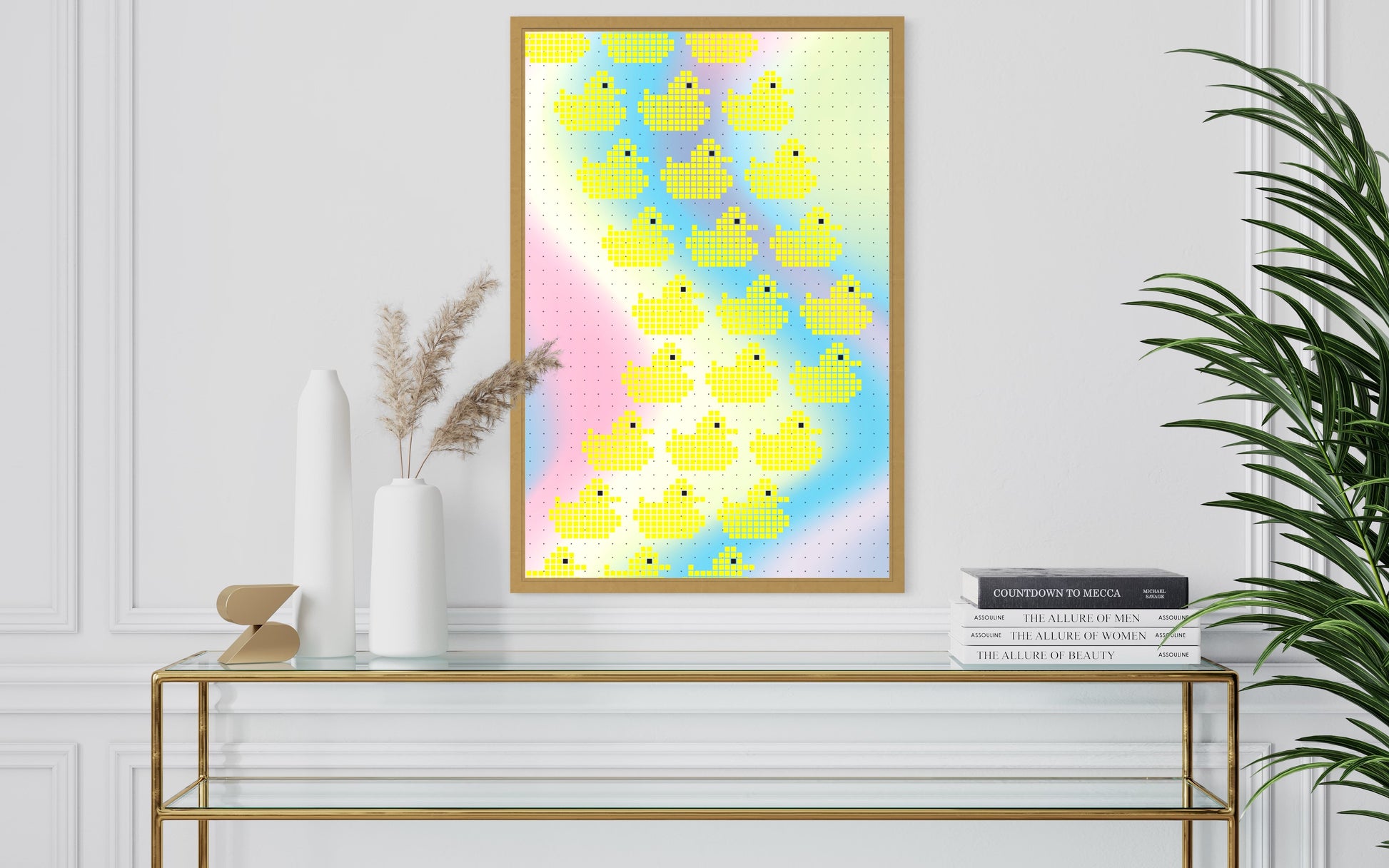 Freya Hearts Premium Poster; Wohnzimmer Poster; Skandinavisches Design; Minimalistisches Poster; Moderne Wall Art; Esszimmer Poster; Küchen Poster; Wandkunst: Entenposter; Rubberduck; Ente Poster; Badeente Poster;