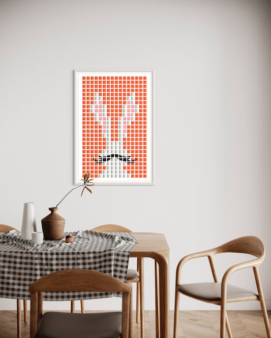 "Monsieur Rabbit" Premium Poster (orange Edition)