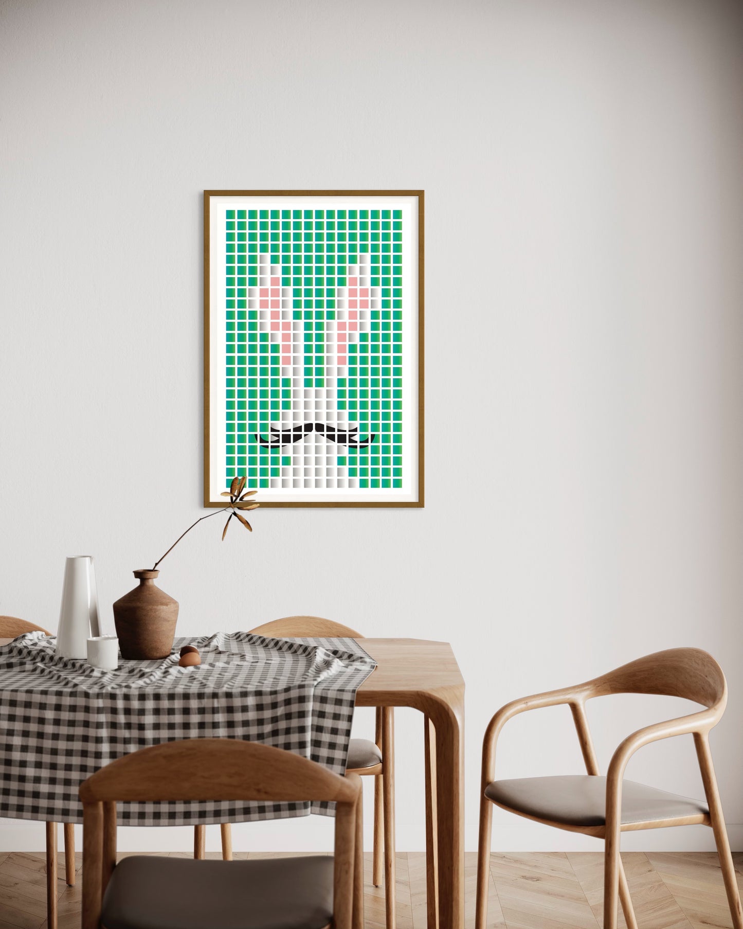 Freya Hearts Premium Poster; Wohnzimmer Poster; Skandinavisches Design; Minimalistisches Poster; Moderne Wall Art; Esszimmer Poster; Küchen Poster; Wandkunst; Kaffee Poster; Hasen poster; Oster Poster; Bunny poster; Pixel Poster;