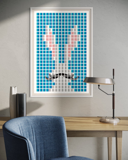 Freya Hearts Premium Poster; Wohnzimmer Poster; Skandinavisches Design; Minimalistisches Poster; Moderne Wall Art; Esszimmer Poster; Küchen Poster; Wandkunst; Kaffee Poster; Hasen poster; Oster Poster; Bunny poster; Pixel Poster;