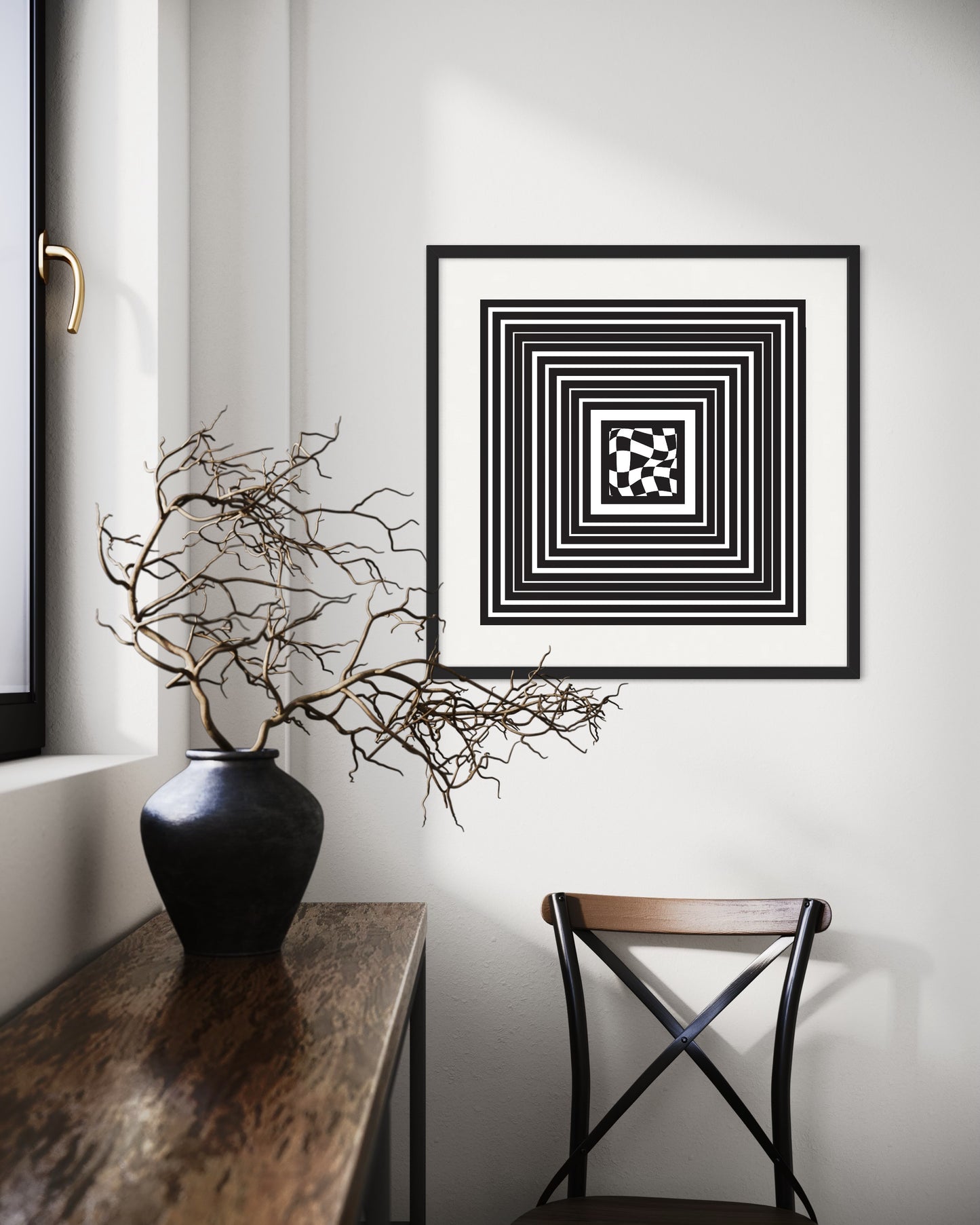 "Square" Premium Poster - (schwarz)