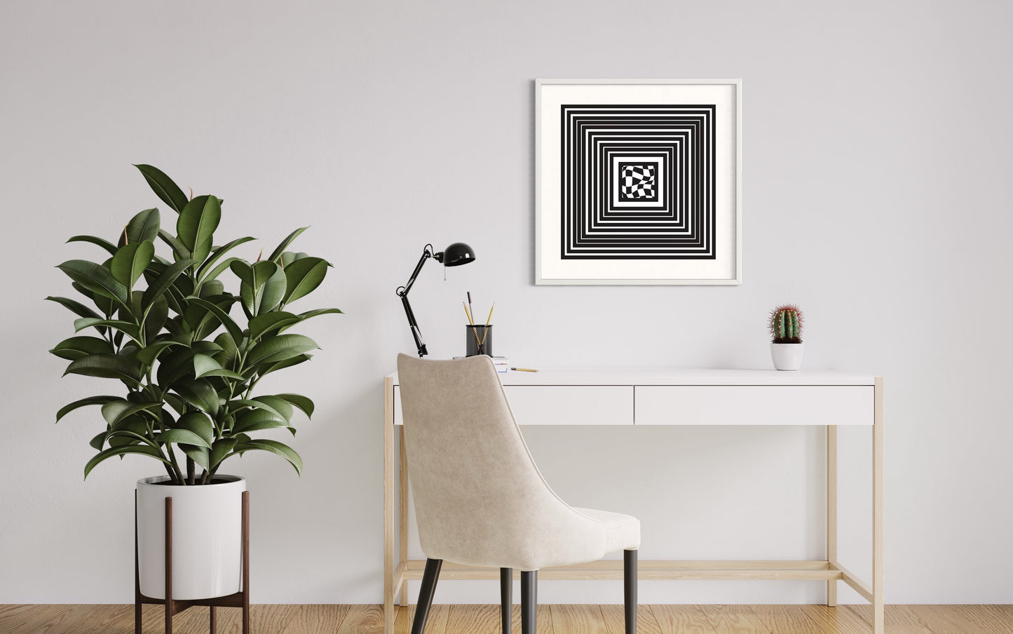 "Square" Premium Poster - (schwarz)