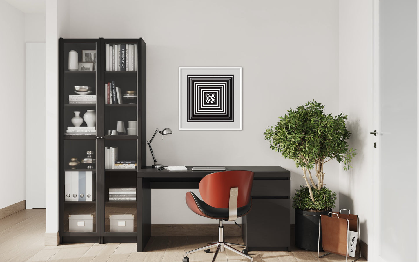 "Square" Premium Poster - (schwarz)