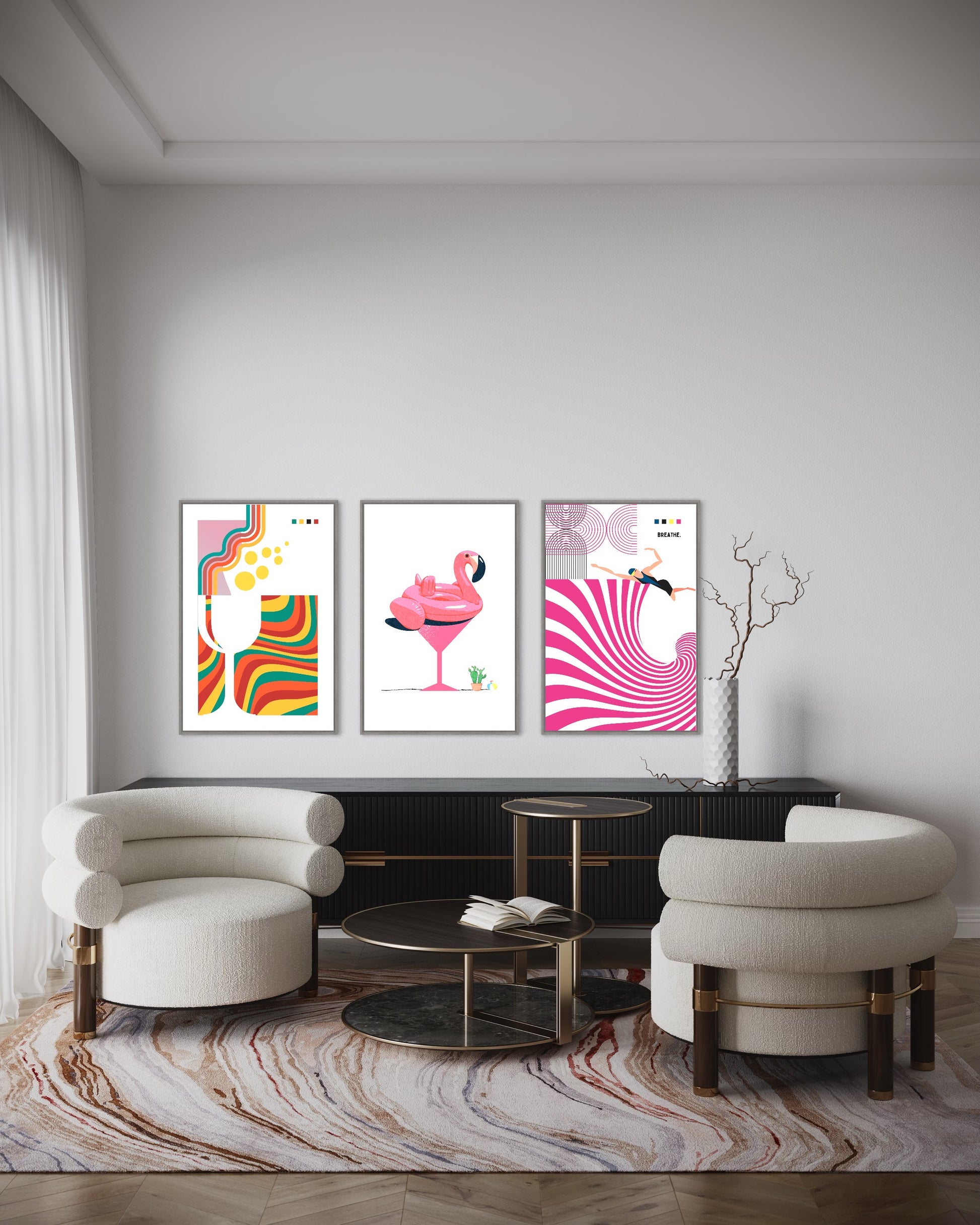 Freya Hearts Premium Poster; Wohnzimmer Poster; Skandinavisches Design; Minimalistisches Poster; Moderne Wall Art; Esszimmer Poster; Küchen Poster; Wandkunst