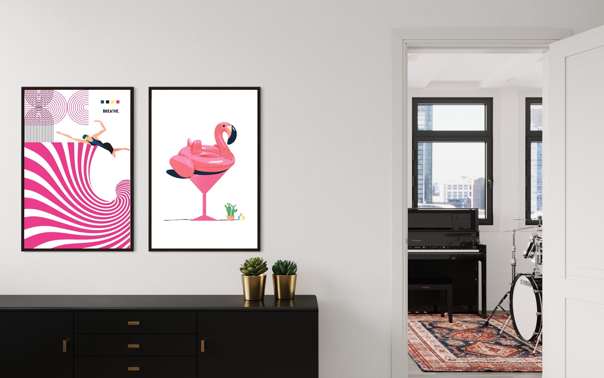 Freya Hearts Premium Poster; Wohnzimmer Poster; Tier Poster; Moderne Wall Art; Cocktail Poster; Küchen Poster; Wandkunst