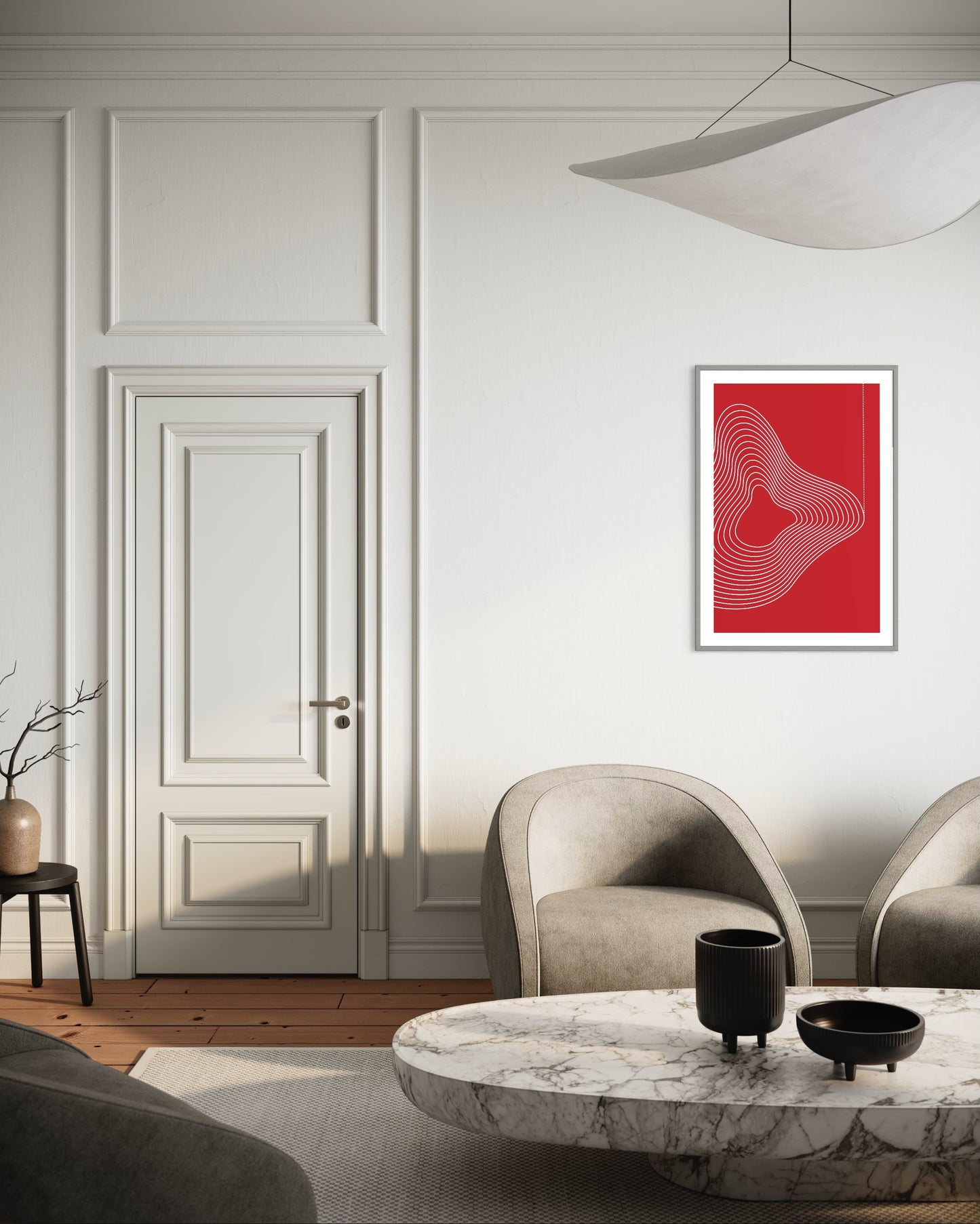 Poster Premium "Ligne Vibrante" - (rouge)