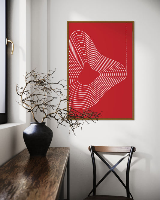 "Vibrating Line" Premium Poster - (red)