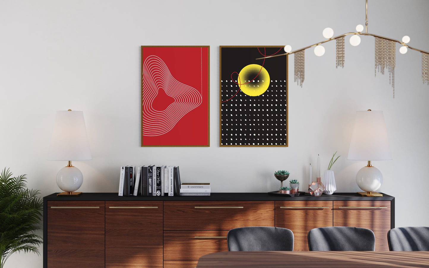 Poster Premium "Ligne Vibrante" - (rouge)