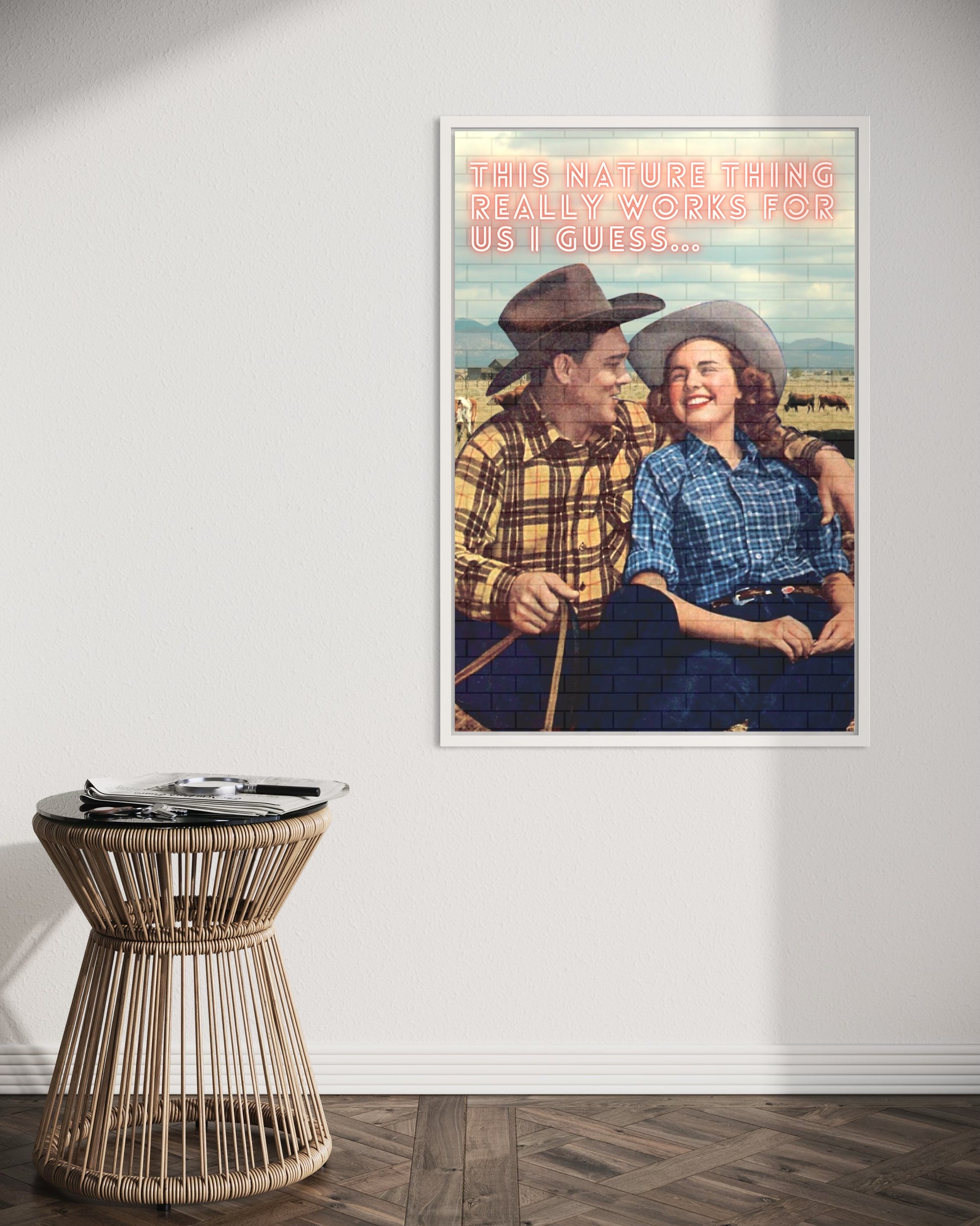 Freya Hearts Premium Poster; Wohnzimmer Poster;  Moderne Wall Art; Küchen Poster; Wandkunst; Witziges Poster; Western Poster; Retro Poster; Cowboy Poster; 